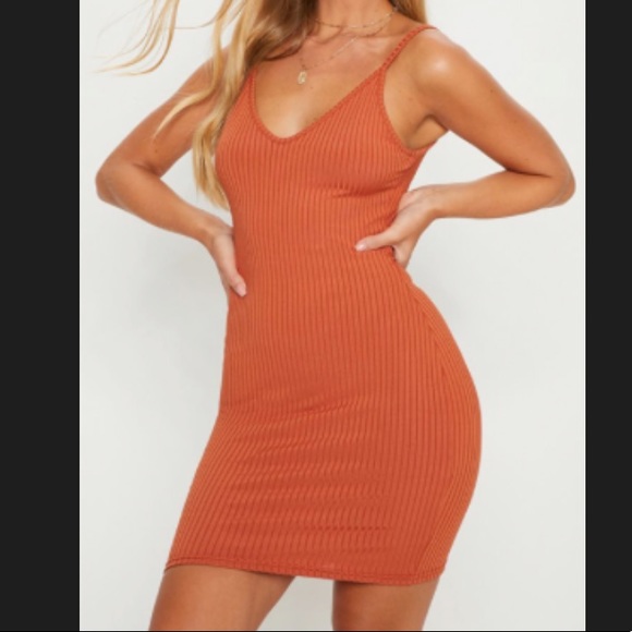orange mini dress pretty little thing